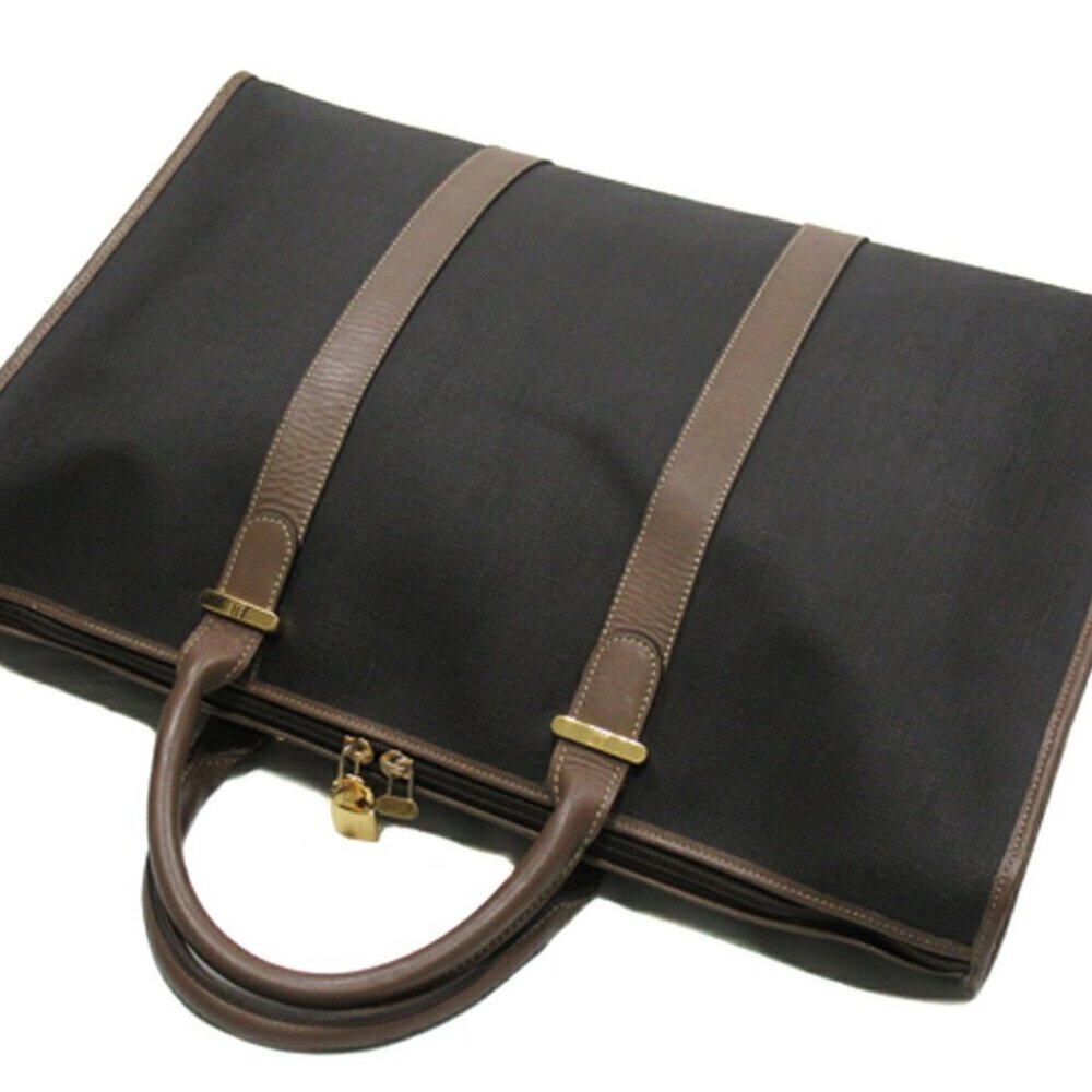 Dunhill Boston bag Gray Brown Gold Women Authentic secondhand